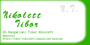 nikolett tibor business card